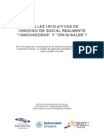 Originalidad de La Innovación Social (Ponencia, 2010)