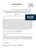 Hot-Tensile Data and Creep 316L (N) Stainless Steel P Properties Derived There-From F L With Various Nitrogen Contents For