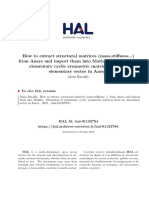 Batailly How To Extract Structural Matrices in ANSYS To MATLAB