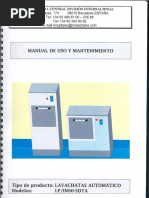 Manual de Uso y Mantenimiento Lavachatas Lp-In60-Sdta