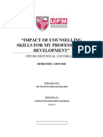 Impact of Counselling Skills For My Professional Development