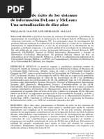 The DeLone and McLeanModel of Information Systems Success, A Ten-Year Update (Español)