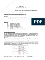 EEE 304 Experiment No. 04 Name of The Experiment: Design of Decoder/Encoder/Multiplexer Circuit