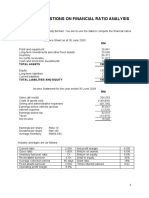 Tutorial Questions On Financial Ratio Analysis