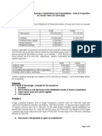 Classroom Exercises On Business Combinations and Consolidation - Date of Acquisition