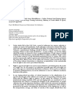 Tribunal Arbitral Du Sport Court of Arbitration For Sport: Panel: MR Michele Bernasconi (Switzerland), Sole Arbitrator