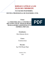 La Industria de La Construcción y La Relación Con El Trabajo Remoto de Los Trabajadores Administrativos de Una Empresa Privada - RUIZ SIFUENTES KEVIN