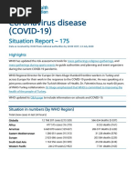 WHO COVID-19 SITUATION REPORT FOR July 13, 2020