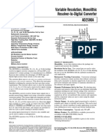 Variable Resolution, Monolithic Resolver-to-Digital Converter AD2S80A