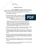 Affidavit of Loss Title MARIA FE G. SARMIENTO