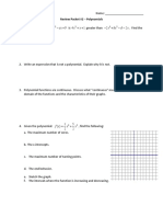 Review Packet #2 - Polynomials: FX X X