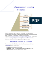 Bloom's Taxonomy of Learning Domains