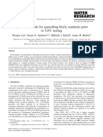 Optimal Methods For Quenching H O Residuals Prior To UFC Testing