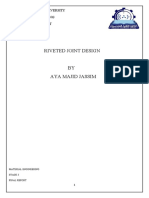 Riveted Joint Design: Middle Technical University Technical Engineering Material Department