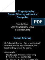 Visual Cryptography: Secret Sharing Without A Computer: Ricardo Martin GWU Cryptography Group September 2005