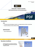 Workshop 02.1: Restart Controls: ANSYS Mechanical Basic Structural Nonlinearities