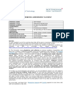 School of Science and Technology: Coursework Assessment Element