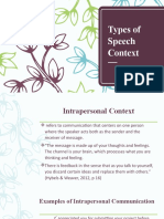 Types of Speech Context