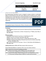 MME310: Manufacturing Technology-II: Department of Mechanical Mechatronics Engineering The LNM IIT, Jaipur