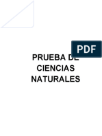 Prueba de Ciencias Naturales