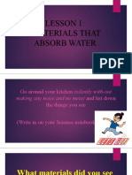 Lesson 1 Materials That Absorb Water