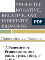 Demonstrative Interrogative Relative and Indefinite