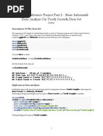 Statistical Inference Project Part 2 - Basic Inferential Data Analysis On Tooth Growth Data Set