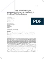 Post-Excavation and Museological Processing of Pottery: A Case Study at The Site of Ribnica, Slovenia