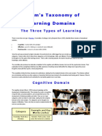 Bloom's Taxonomy of Learning Domains