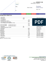 Biometría Hemática: Resultados Análisis Clínicos