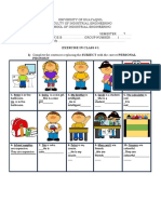 Exercise in Class 1 English 1 PERSONAL PRONOUNS