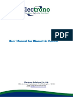 User Manual For Biometric Device: Electrono Solutions Pvt. LTD