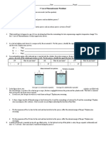 1st Law of Thermo Worksheet