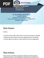 Introduction To Big Data BS (CS) 6 Lecture # 4: Dr. Syed Attique Shah (PH.D.)