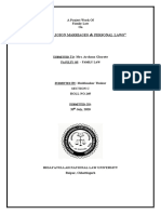 Nter Religion Marriages Personal Laws: A Project Work of Family Law On