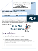 SEMANA DEL IDIOMA - TERCERO 23 Abril 2020