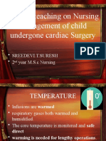 Clinical Teaching On Nursing Management of Child Undergone Cardiac Surgery