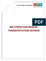 Ims Operation Manual Transportation Division: Ivrcl Limited, Hyderabad