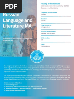 Russian Language and Literature MA: Eötvös Loránd University (ELTE) Budapest, Hungary