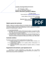 Sociología Polítíca II, Democratización, Partidos y Elecciones I-2011