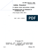 Indian Standard: Methods of Tests For Building Limes