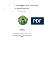 An Analysis of Punctuation Error in Students' Writing Recount Text (A Study Case in SMA Al-Mu'min)