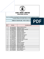 Coal India Limited: Name of Discipline / Post Code: Civil