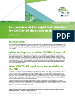 Overview Rapid Test Situation For COVID 19 Diagnosis EU EEA