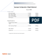 Beech 1900D Passenger Configuration: Weight Statement