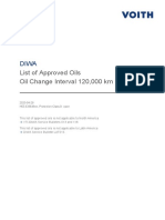 List of Approved Oils Oil Change Interval 120,000 KM