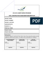 2014-2015 Asset Works Program Civil Construction Handover/Takeover Plan