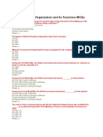 National Savings Organization and Its Functions MCQs