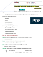 Database: 2019/20 Info. & Communication Technology Lesson Note For Grade 10