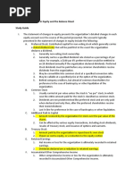 Statement of Changes in Equity and The Balance Sheet